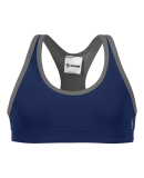 Soffe 1220G GRLS REVERSIBLE BRA in Navy/gunmetal 94b