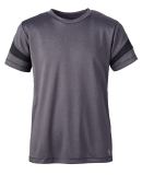 Soffe 1494B BOYS SHORT SLEEVE INSERT TEE in Grey heather/black 0fh