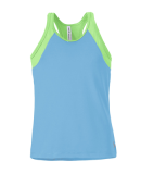 Soffe 1504G HIGH NECK TRACK TANK in Surf blue/washed lime 450