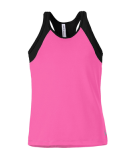 Soffe 1504G HIGH NECK TRACK TANK in Neon pink / black 984
