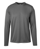 Soffe 1539MU Adult LS Poly Tee in Gun metal w3r