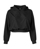 Soffe 1489C CURVES QTRZIP HOODIE in Black 001