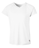 Soffe 1505G GRLS PERFORMANCE V TEE in White 100