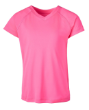 Soffe 1505GB GIRLS PERFORMANCE V-NECK TEE in Neon pink 670