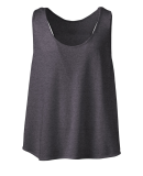 Soffe 1824V JRS DANCE CROP TANK in Black heather 003