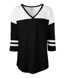 Soffe 3053V JRS FAN CREW V-NECK in Black 001