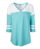 Soffe 3053V JRS FAN CREW V-NECK in Dusty turquoise 444