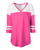 Soffe 3053V JRS FAN CREW V-NECK in Neon pink 670