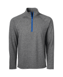 Soffe 2995M Mens QTR Zip in Grey heather/royal j93