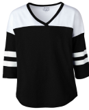 Soffe 3053G GIRLS FAN CREW V-NECK in Black 001