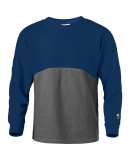 Soffe 5353G Girls Crew in Navy/grey heather j97