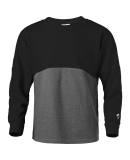 Soffe 5353G Girls Crew in Black/grey heather j84