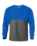 Soffe 5353V Juniors Crew in Grey heather/royal 91j