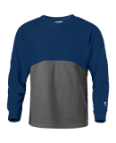 Soffe 5353V Juniors Crew in Navy/grey heather j97