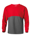 Soffe 5353V Juniors Crew in Red/grey heather j98