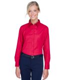 8976 UltraClub® Ladies' Whisper Twill Blend Woven in Red