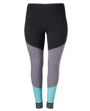 Soffe 5915C CURVES SPIRIT LEGGING in Black/grey heather/dusty turq 448