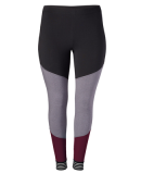 Soffe 5915C CURVES SPIRIT LEGGING in Black/grey heather/maroon 609