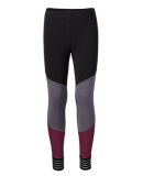 Soffe 5915G GIRLS SPIRIT LEGGING in Black/grey heather/maroon 609