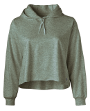Soffe 5839C CURVES CROP HOODIE in Moss heather 91d