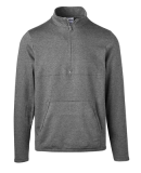 Soffe 6535MU MENS QTR ZIP PT FLEECE TOP in Grey heather hrd