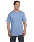 5190 Hanes® Beefy®-T with Pocket Light Blue