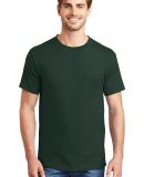 5190 Hanes Beefy-T with Pocket in Deep forest