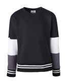 Soffe 7429G GIRLS COLORBLOCK CREW in Black ew7