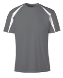 Soffe 6824M ADLT CLRBLOCK PERFORMANCE TEE in Gunmetal wxp