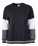 Soffe 7429C CURVES COLORBLOCK CREW in Black ew7
