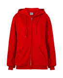 Soffe 9377 9 Oz Flc Zip Hood in Red r4r