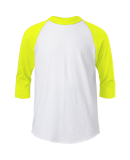 Soffe B209 Youth B/B Tee in White/optic yellow yep