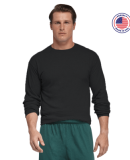 Soffe M375US ADLT LS TEE in Charcoal heather 033