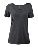 Soffe P504TS LADIES SCOOP NECK SS TEE in Charcoal heather k2y