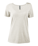 Soffe P504TS LADIES SCOOP NECK SS TEE in Oatmeal heather k2z