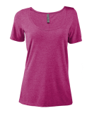 Soffe P504TS LADIES SCOOP NECK SS TEE in Berry heather k3d