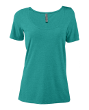 Soffe P504TS LADIES SCOOP NECK SS TEE in Jade heather k3e