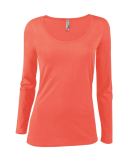 Soffe P507CS Ladies CVC LS in Deep coral yzj
