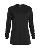 Soffe P909TS ADULT TRI BLEND RAGLAN HOODIE in Black heather k2w