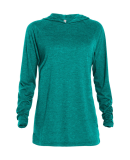 Soffe P909TS ADULT TRI BLEND RAGLAN HOODIE in Jade heather k3e