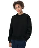 Bayside Apparel 7702 Women's USA-Made Fleece Crewn in Black