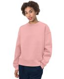 Bayside Apparel 7702 Women's USA-Made Fleece Crewn in Peach