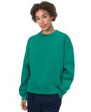 Bayside Apparel 7702 Women's USA-Made Fleece Crewn in Kelly green