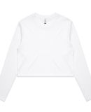 ascolour 4058 Ascolour  Womens Crop Long Sleeve Te in White