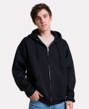 Jerzees Z12MR Rugged Full-Zip Hooded Sweatshirt in Black ink