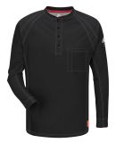 Bulwark QT20 Long Sleeve Henley in Black