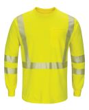 Bulwark SMK8 Hi-Visibility Lightweight Long Sleeve in Yellow/ green