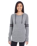 Holloway 229390 Women's Triblend Hooded Long Sleev in Vintage grey/ vintage black