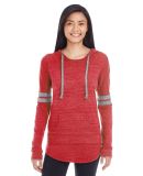 Holloway 229390 Women's Triblend Hooded Long Sleev in Vintage scarlet/ vintage grey