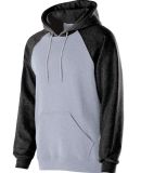 Holloway 229179 Athletic Fleece Banner Hooded Swea in Athletic heather/ black